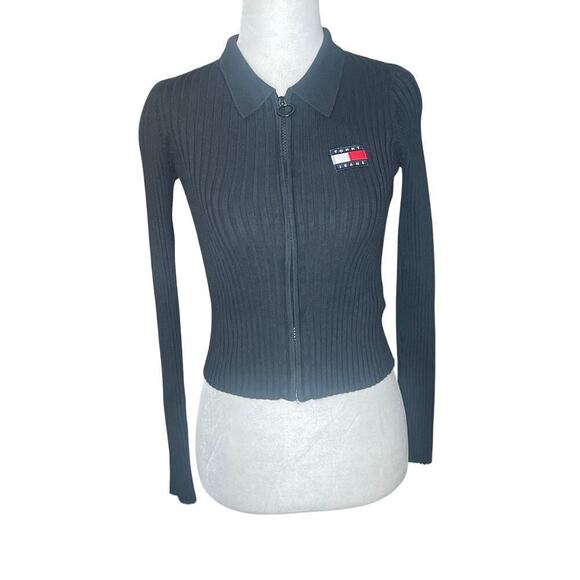 Tommy Hilfiger Y2K cardigan zipper sweater size extra small petite - Picture 1 of 12